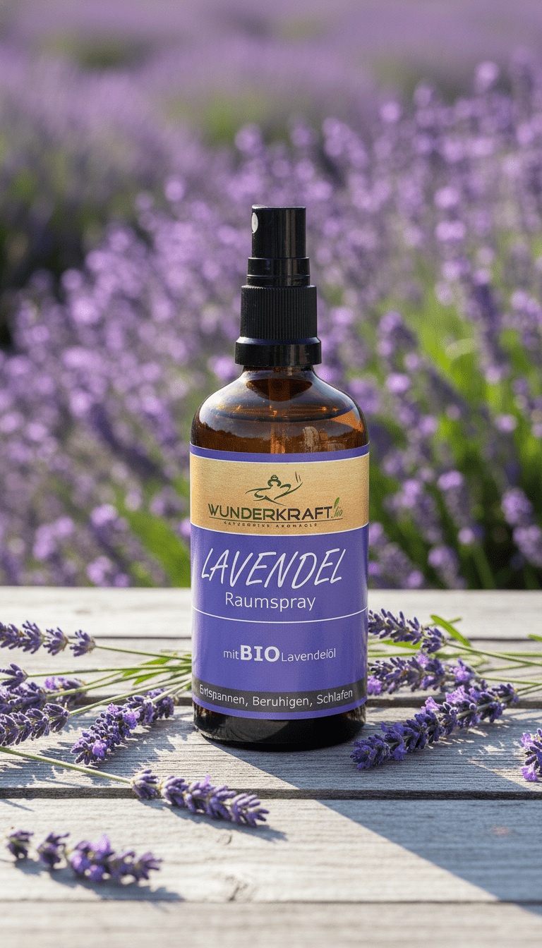 Bio Lavendelspray, 100ml Raumspray und Kissenspray für süße Träume - Wunderkraft.bio von Wunderlampe.bio