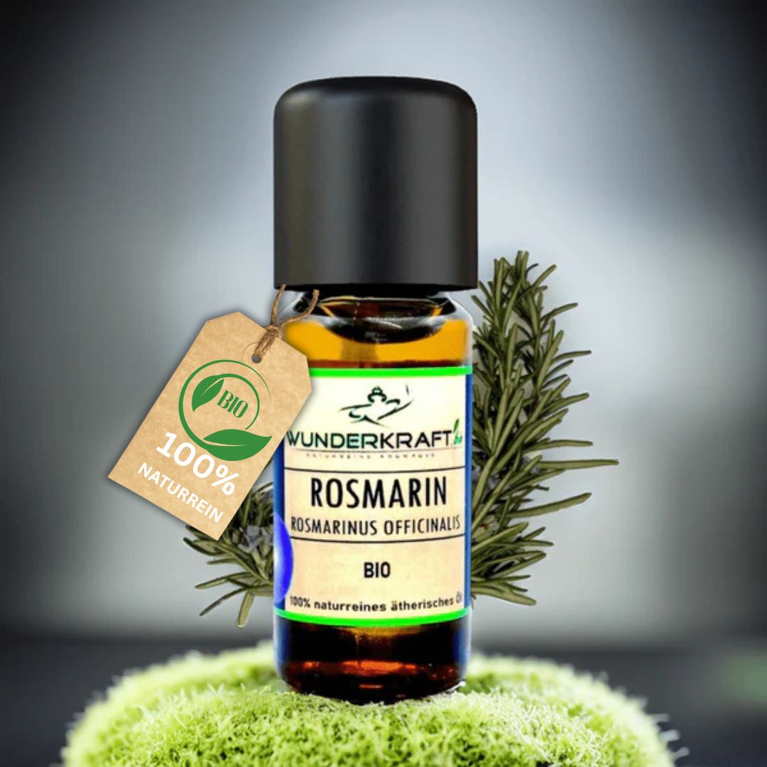 BIO Rosmarinöl, 100% naturreines ätherisches Öl, Aromaöl, Duftöl - Wunderkraft.bio von Wunderlampe.bio
