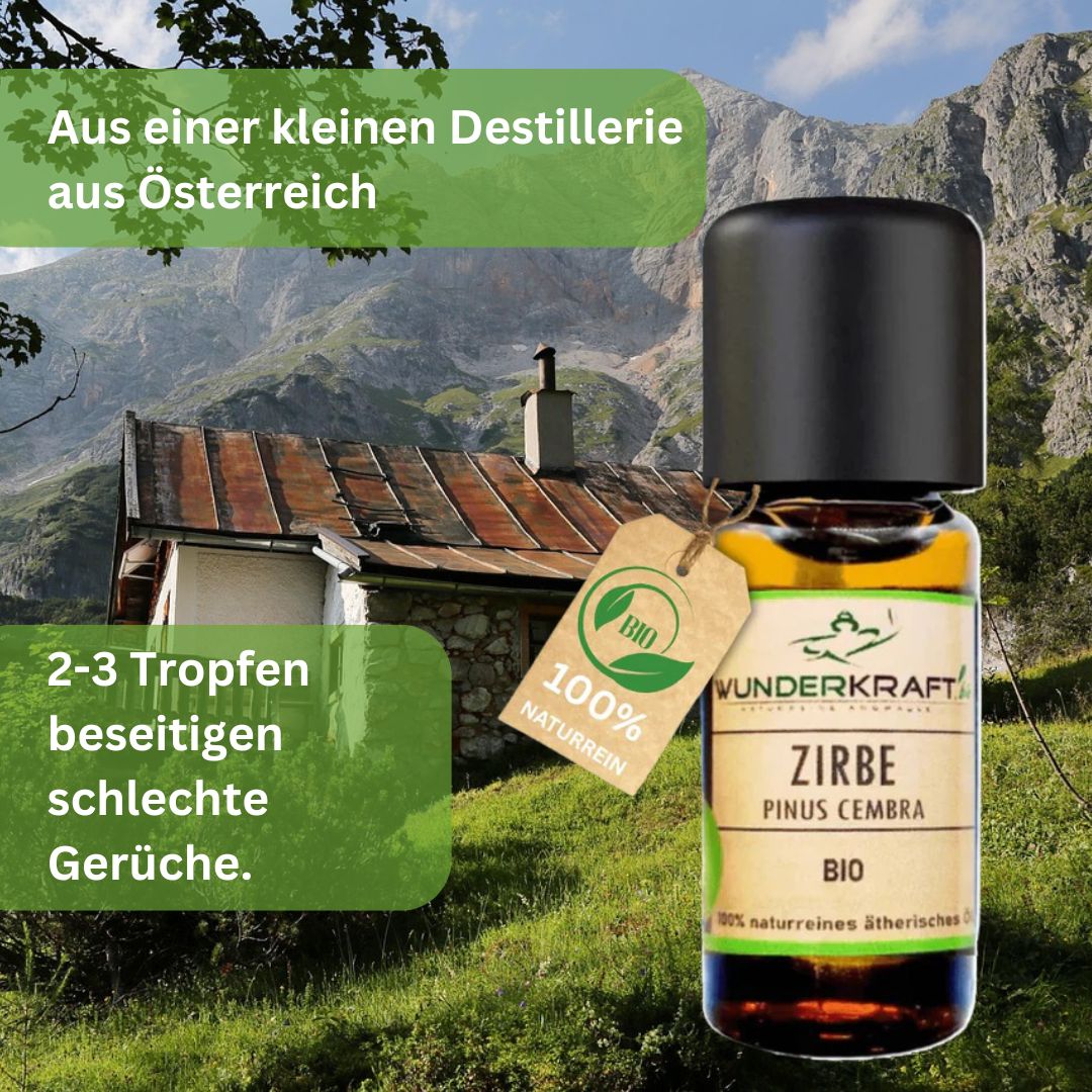 BIO Zirbenöl, 100% naturreine ätherische Öle - Wunderkraft.bio von Wunderlampe.bio