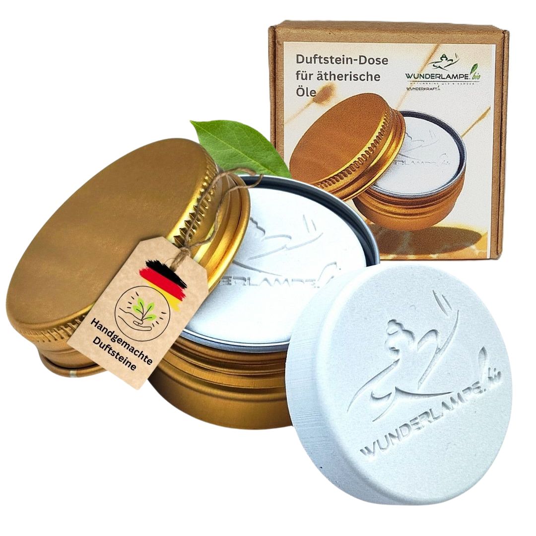 Handgemachter Duftstein für ätherische Öle in der edlen Dose, 4 Verschiedene Farben zur Auswahl - Wunderkraft.bio von Wunderlampe.bio