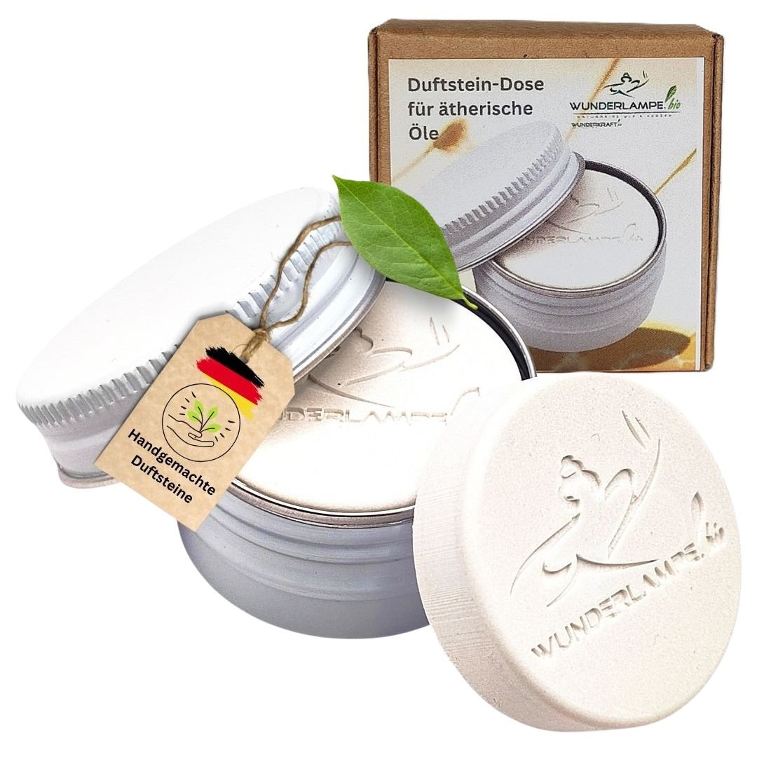 Handgemachter Duftstein für ätherische Öle in der edlen Dose, 4 Verschiedene Farben zur Auswahl - Wunderkraft.bio von Wunderlampe.bio