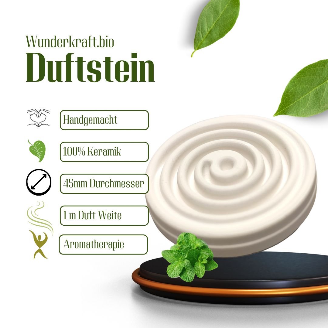 Handgemachter Duftstein zur Verwendung von Aromaölen/Duftölen und ätherischen Ölen - Wunderkraft.bio