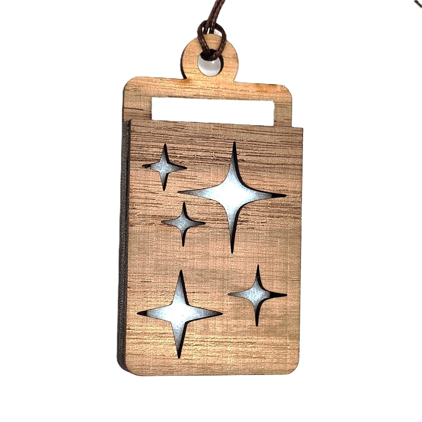 Holz Lufterfrischer "STERNE", Duftbaum aus Nussbaumholz mit Filzpad fürs Auto - Wunderkraft.bio
