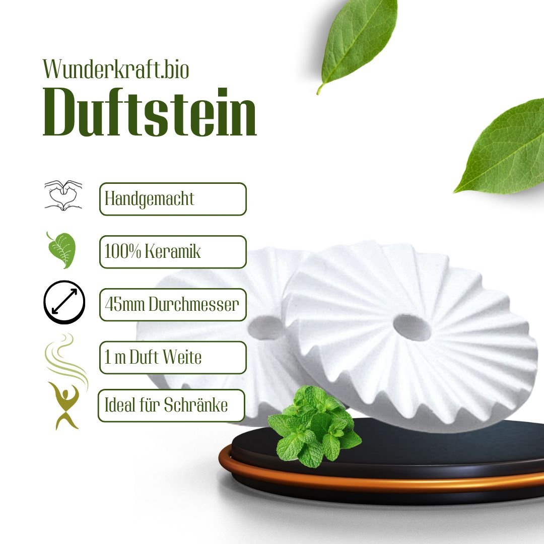 Natürlicher Duftstein zum Hängen (zweier Pack), zur Verwendung von Aromaölen/Duftölen und ätherischen Ölen - Wunderkraft.bio