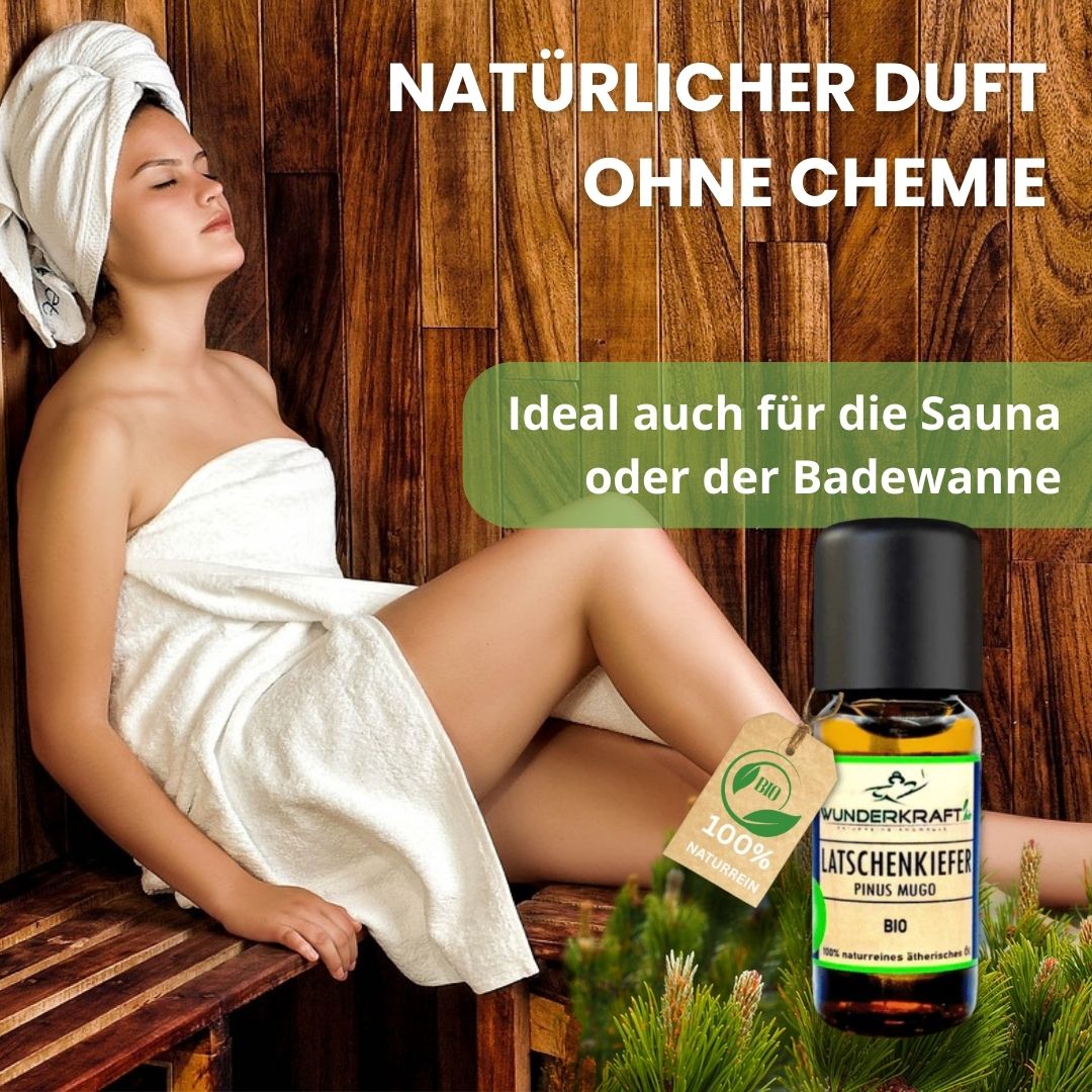Riesen Duftstein & Holzteller inkl. BIO Latschenkiefernöl, 100% ätherisches Öl, 10ml - Wunderkraft.bio von Wunderlampe.bio