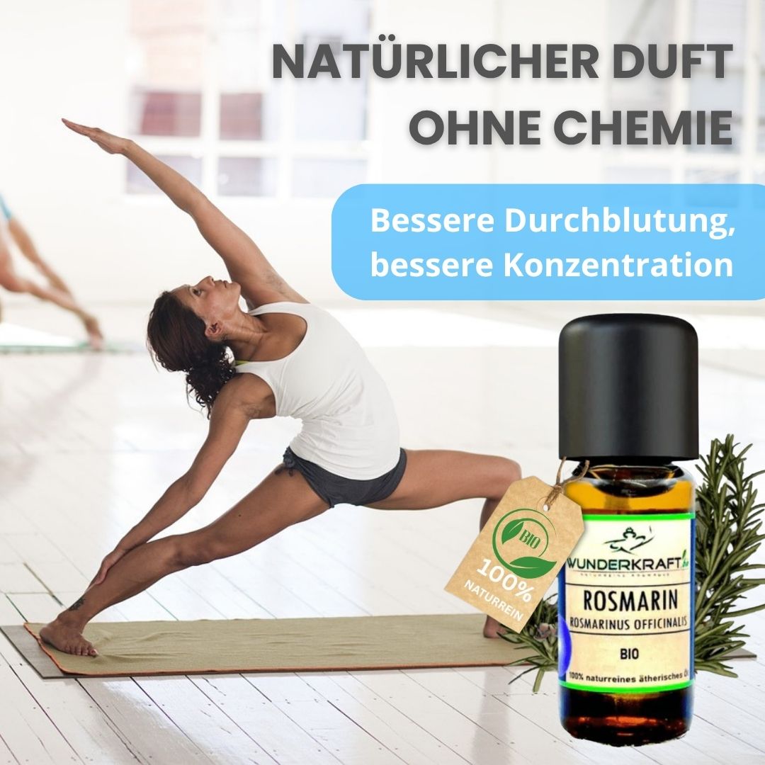 Riesen Duftstein & Holzteller inkl. BIO Rosmarinöl, 100% ätherisches Öl, 10ml - Wunderkraft.bio von Wunderlampe.bio