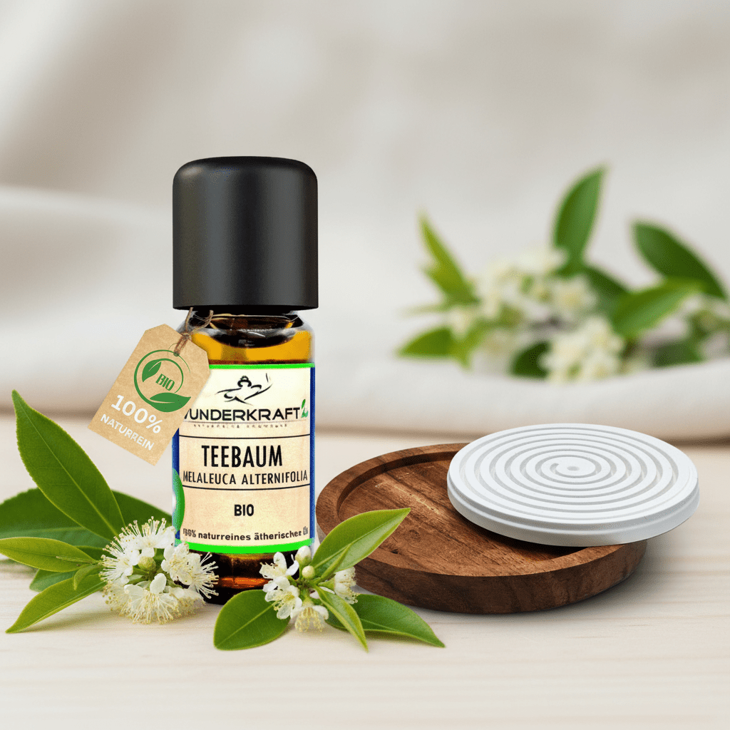 Riesen Duftstein mit Holzteller inkl. BIO Teebaumöl, 100% naturreine ätherische Öle - Wunderkraft.bio von Wunderlampe.bio
