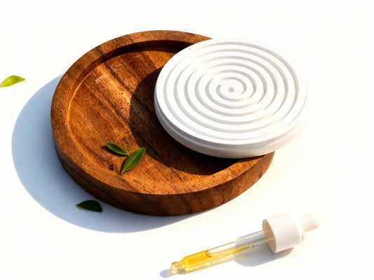 Riesen Duftstein Spirale mit Holzteller zur Raumbeduftung - Wunderkraft.bio von Wunderlampe.bio