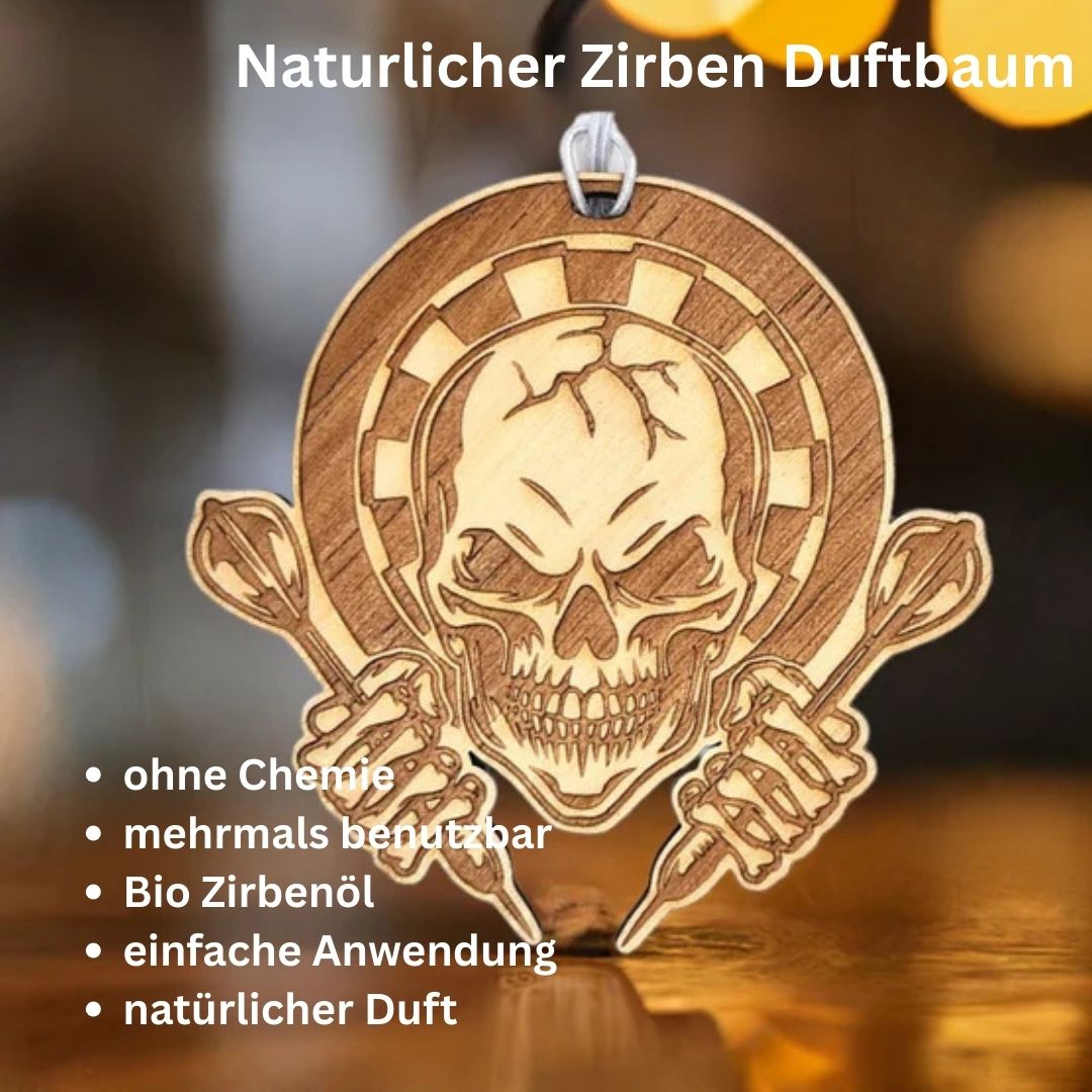 Zirben Duftbaum "DARTS", Lufterfrischer inkl. 5ml Bio Zirbenölspray - Wunderkraft.bio von Wunderlampe.bio