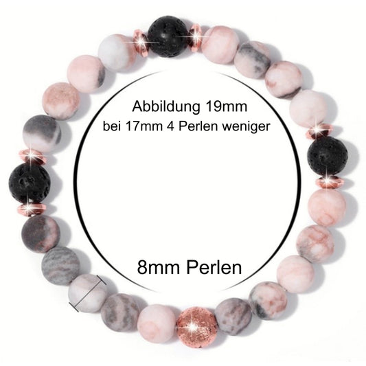 Lavastein Yoga Perlen-Armband "rose" für ätherische Öle