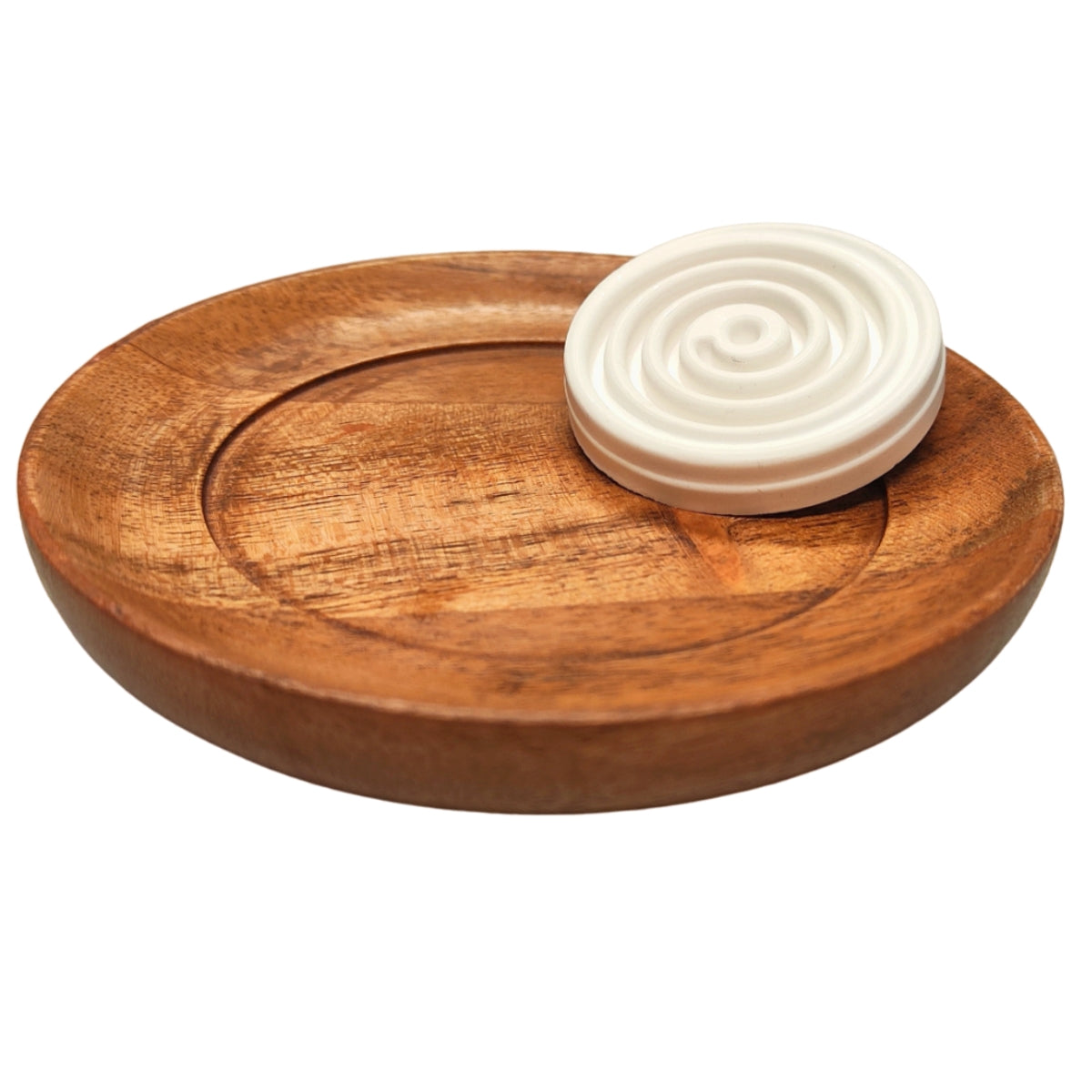 Duftstein Spirale mit Holzteller, für ätherische Aromaöle zur