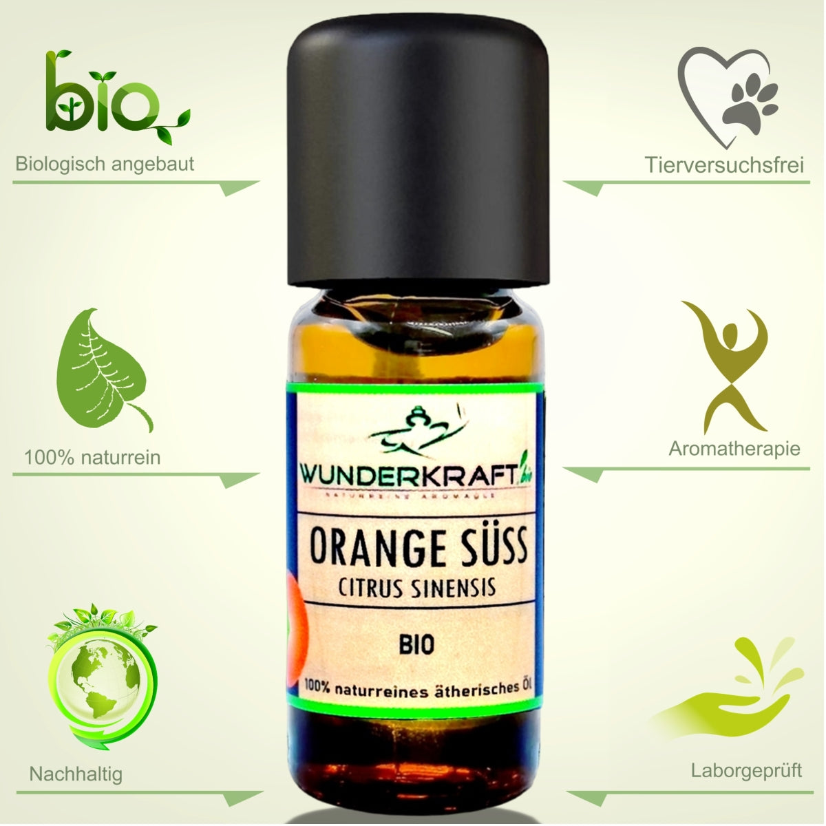 BIO Orangenöl süß, 100% naturreines ätherisches Aromaöl