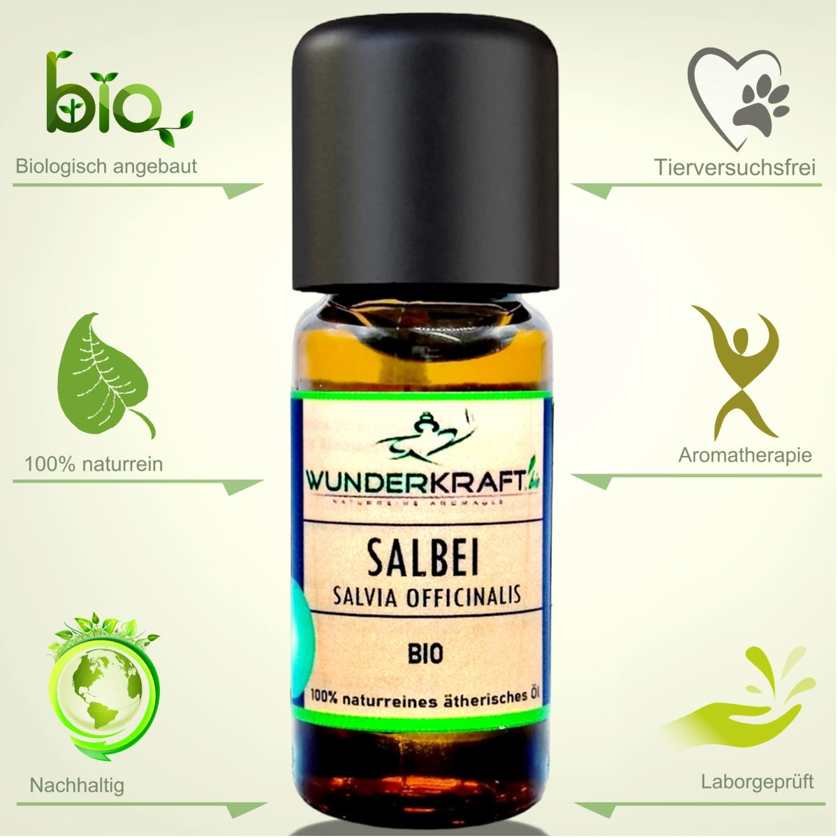 BIO Salbeiöl, 100% naturreines ätherisches Aromaöl