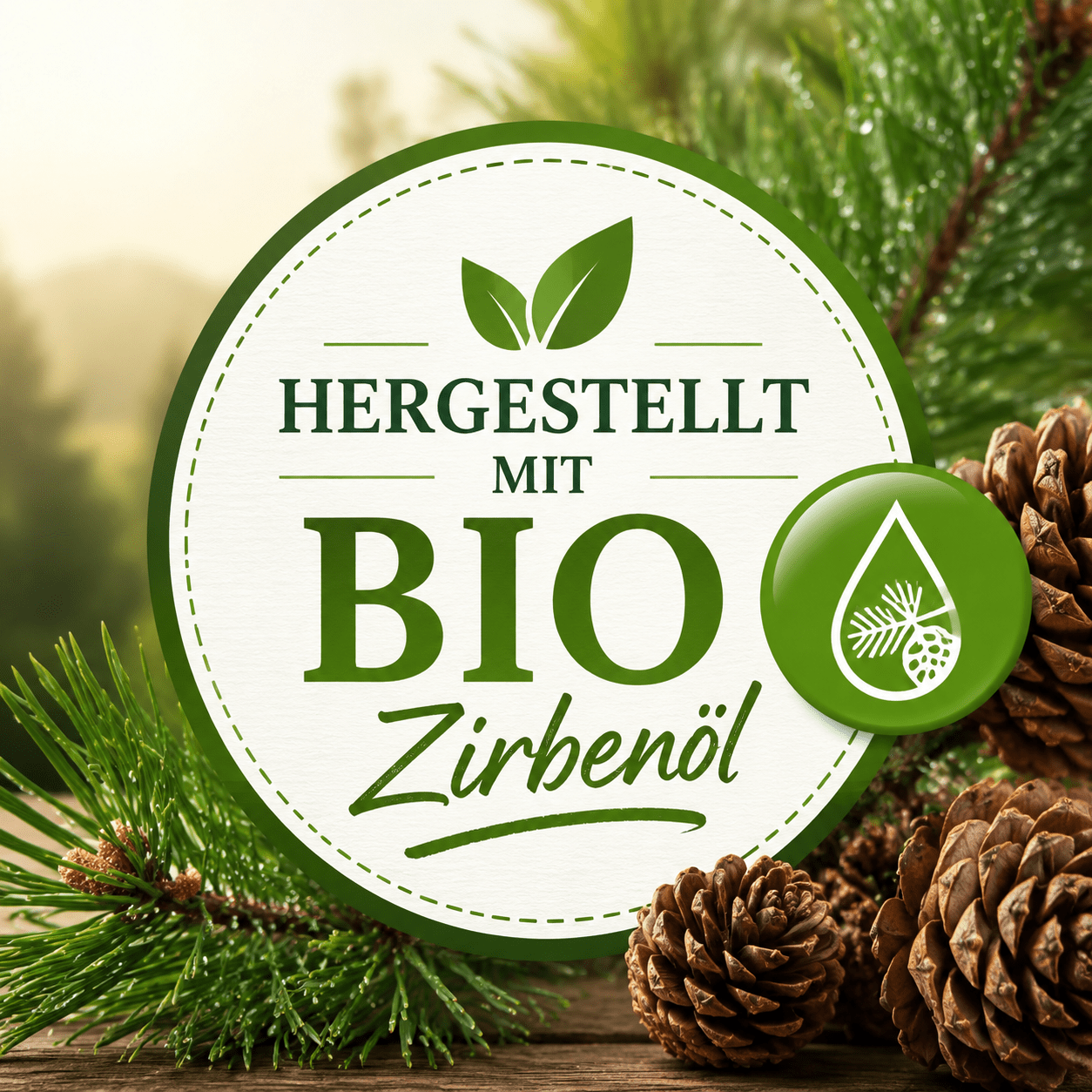 Alpenduft Bio Zirbenspray, 100ml Raumspray und Kissenspray für natürlichen frische Duft - Wunderkraft naturals
