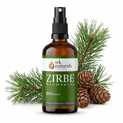 Alpenduft Bio Zirbenspray, 100ml Raumspray und Kissenspray für natürlichen frische Duft - Wunderkraft naturals
