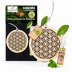 Alpenduft Zirben Duftbaum "Blume des Lebens", Lufterfrischer inkl. 5ml Bio Zirbenspray - Wk-naturals Wunderkraft Öle