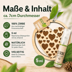 Alpenduft Zirben Duftbaum "HERZ", Lufterfrischer inkl. 5ml Bio Zirbenspray - Wunderkraft naturals