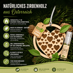 Alpenduft Zirben Duftbaum "HERZ", Lufterfrischer inkl. 5ml Bio Zirbenspray - Wunderkraft naturals