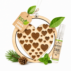 Alpenduft Zirben Duftbaum "HERZ", Lufterfrischer inkl. 5ml Bio Zirbenspray - Wunderkraft naturals
