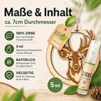 Alpenduft Zirben Duftbaum "HIRSCH", Lufterfrischer inkl. 5ml Bio Zirbenspray - Wunderkraft naturals