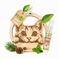 Alpenduft Zirben Duftbaum "KATZE", Lufterfrischer inkl. 5ml Bio Zirbenspray - Wunderkraft naturals
