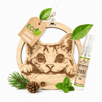 Alpenduft Zirben Duftbaum "KATZE", Lufterfrischer inkl. 5ml Bio Zirbenspray - Wunderkraft naturals