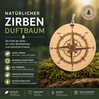 Alpenduft Zirben Duftbaum "KOMPASS", Lufterfrischer inkl. 5ml Bio Zirbenspray - Wunderkraft naturals