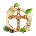 Alpenduft Zirben Duftbaum "KREUZ", Lufterfrischer inkl. 5ml Bio Zirbenspray - Wunderkraft naturals