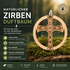 Alpenduft Zirben Duftbaum "KREUZ", Lufterfrischer inkl. 5ml Bio Zirbenspray - Wunderkraft naturals