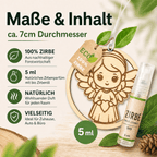 Alpenduft Zirben Duftbaum "SCHUTZENGEL", Lufterfrischer inkl. 5ml Bio Zirbenspray - Wunderkraft naturals