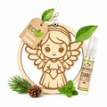 Alpenduft Zirben Duftbaum "SCHUTZENGEL", Lufterfrischer inkl. 5ml Bio Zirbenspray - Wunderkraft naturals