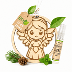 Alpenduft Zirben Duftbaum "SCHUTZENGEL", Lufterfrischer inkl. 5ml Bio Zirbenspray - Wunderkraft naturals