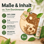 Alpenduft Zirben Duftbaum "YINYANG", Lufterfrischer inkl. 5ml Bio Zirbenspray - Wunderkraft naturals