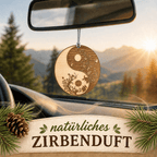 Alpenduft Zirben Duftbaum "YINYANG", Lufterfrischer inkl. 5ml Bio Zirbenspray - Wunderkraft naturals