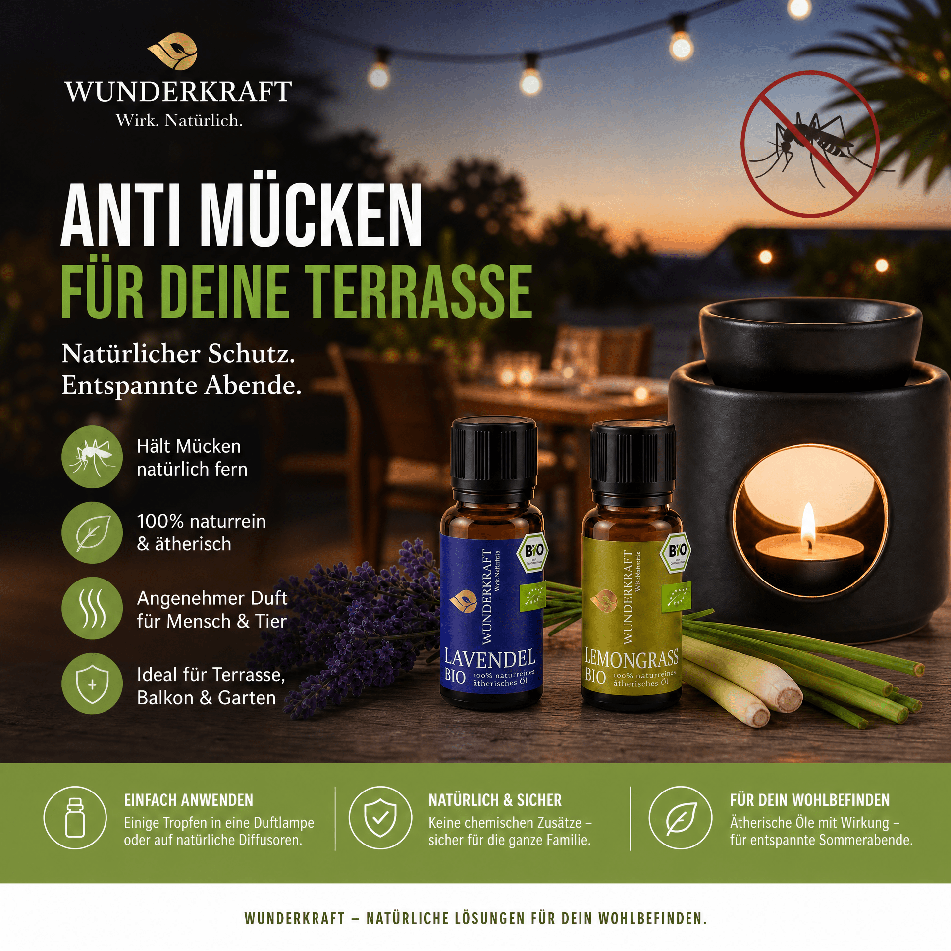 Anti - Mücken Duftset – Natürliche Frische für entspannte Sommerabende - Wunderkraft naturals