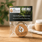 Auto-Duftanhänger aus Holz mit eigenem Logo – personalisiert für Firmen - Wk-naturals Wunderkraft Öle