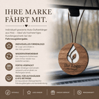 Auto-Duftanhänger aus Holz mit eigenem Logo – personalisiert für Firmen - Wk-naturals Wunderkraft Öle