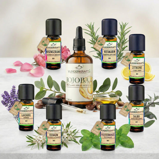 Beauty Set mit ätherische bio Öle und BIO Jojobaöl - Wunderkraft naturals