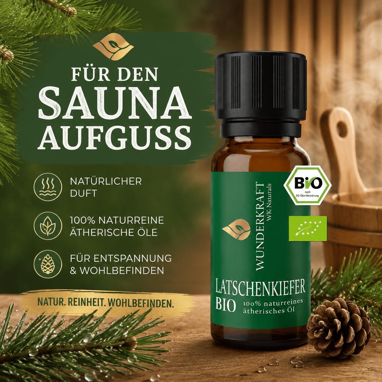 Bergfrische "LATSCHENKIEFERNÖL BIO" 🌬️ Atemwege & Erkältung - 💪Muskeln & Gelenke - Wunderkraft naturals