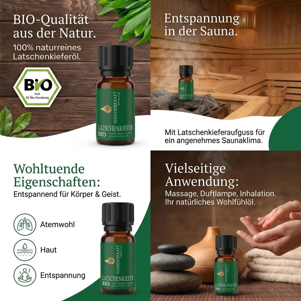 Bergfrische "LATSCHENKIEFERNÖL BIO" 🌬️ Atemwege & Erkältung - 💪Muskeln & Gelenke - Wunderkraft naturals