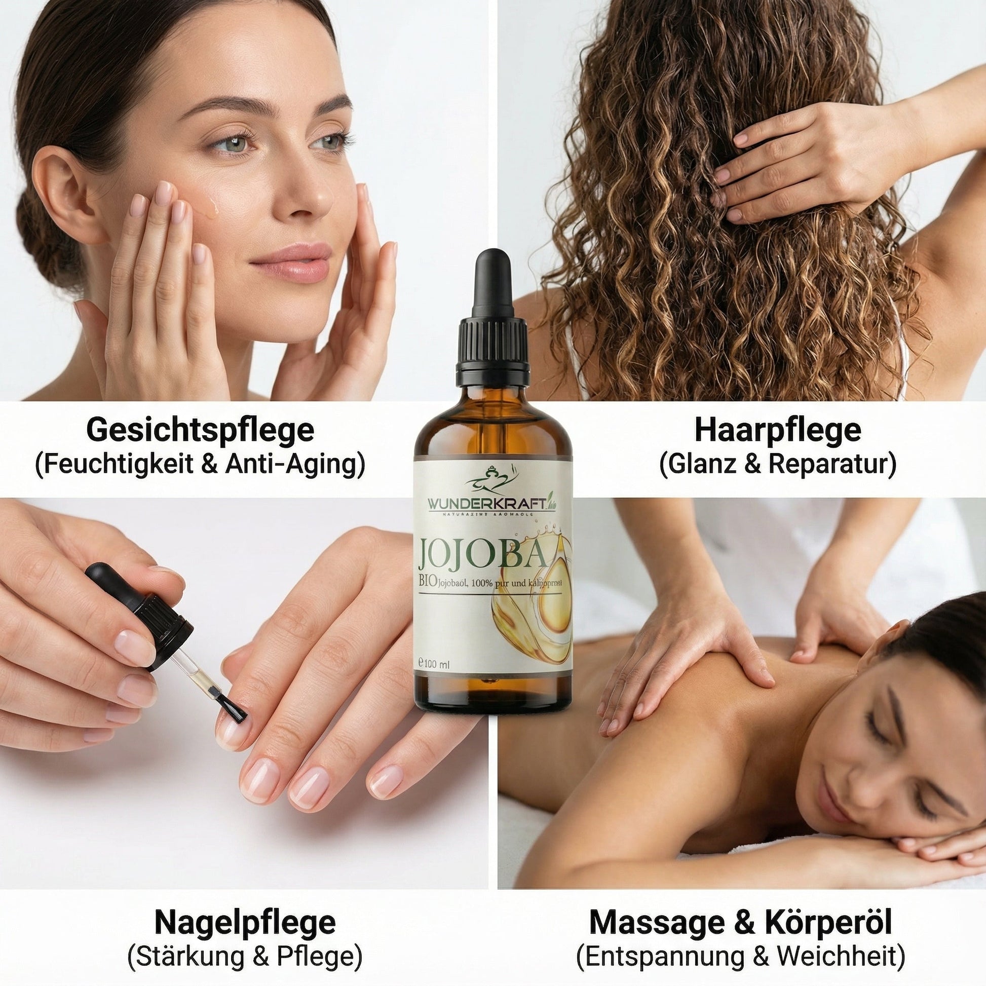 BIO Jojobaöl, naturrein, 100ml, als Basisöl für ätherische Öle - Wunderkraft naturals