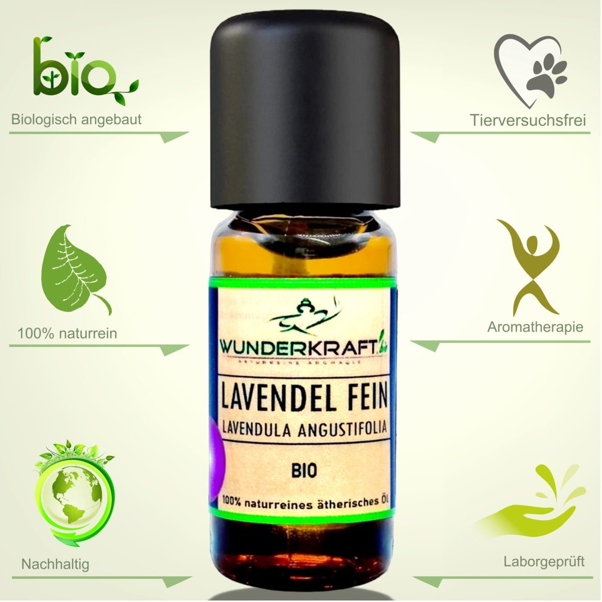 BIO Lavendelöl fein, 100% naturreine ätherische Öle - Wunderkraft.bio