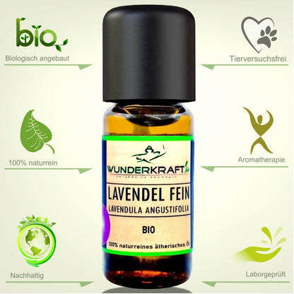 BIO Lavendelöl fein, 100% naturreine ätherische Öle - Wunderkraft.bio