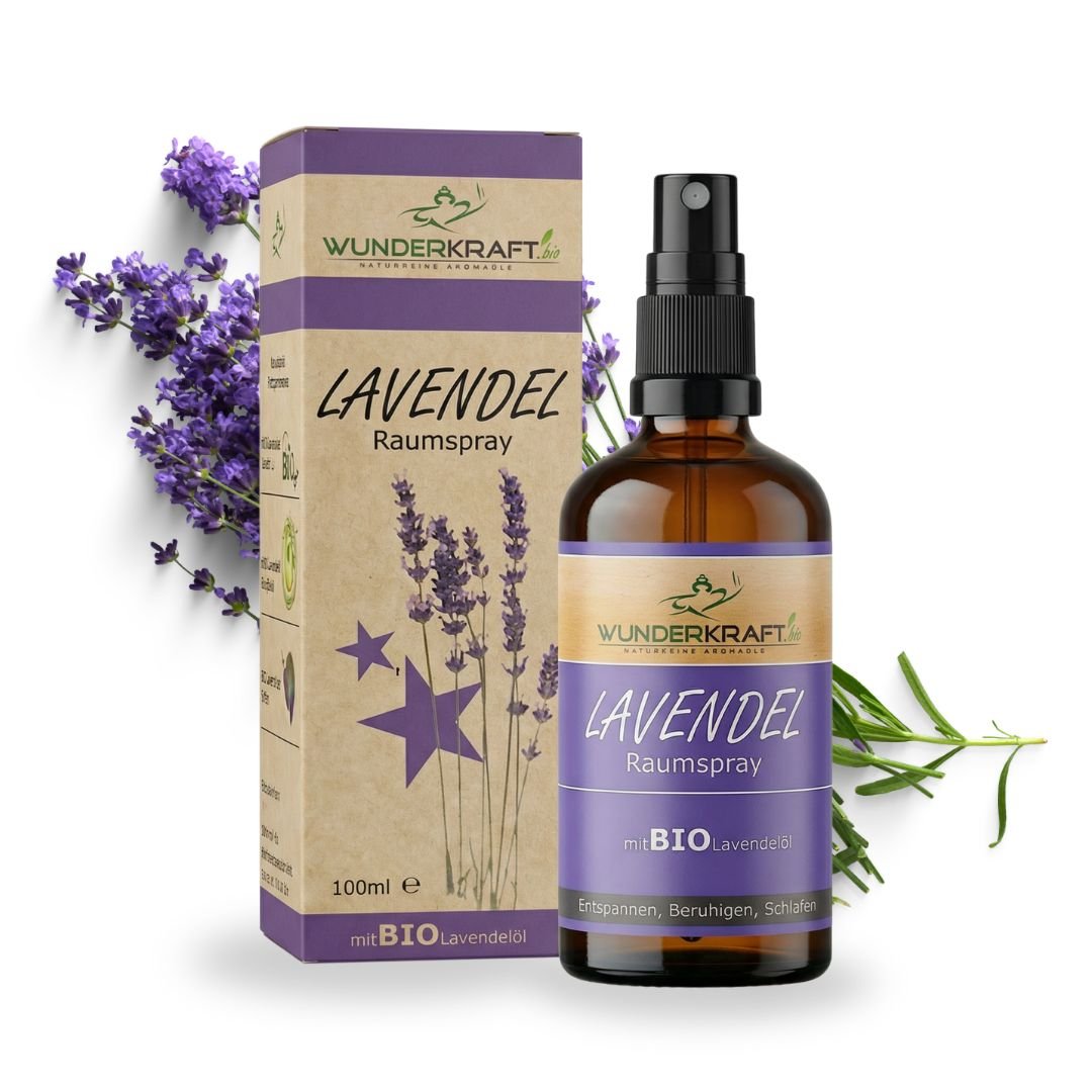 Bio Lavendelspray, 100ml Raumspray und Kissenspray für süße Träume - Wunderkraft naturals