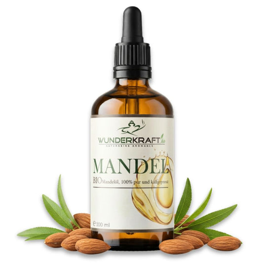 BIO Mandelöl, naturrein, 100ml, als Basisöl oder zur Massage - Wunderkraft naturals