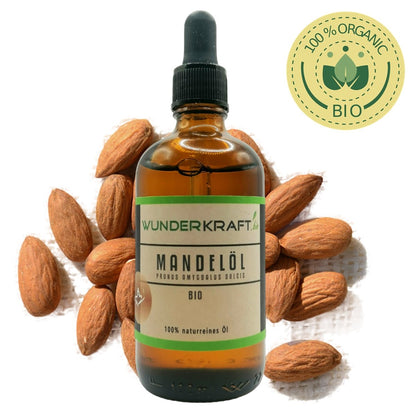 BIO Mandelöl, naturrein, 100ml, als Basisöl oder zur Massage - Wunderkraft.bio