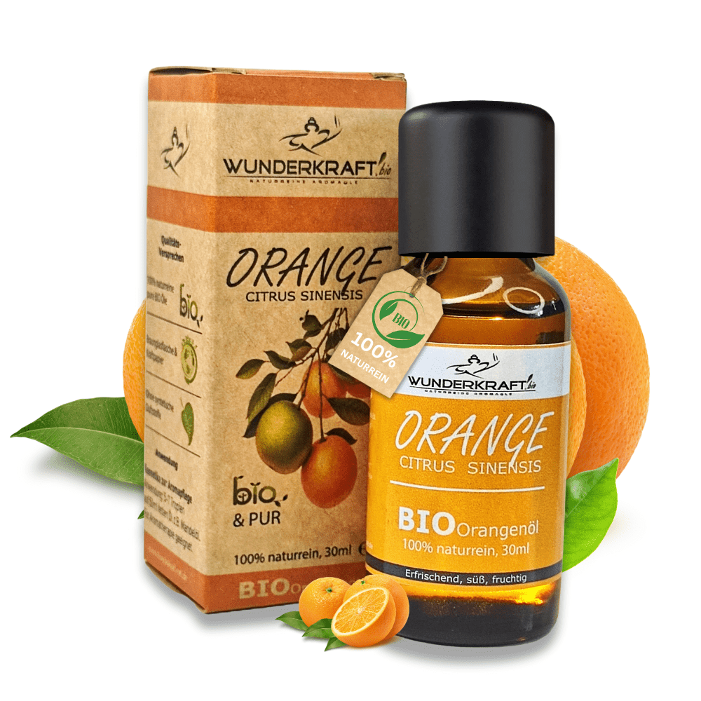 BIO Orangenöl süß, 100% naturreines ätherisches Öl - Wunderkraft.bio von Wunderlampe.bio