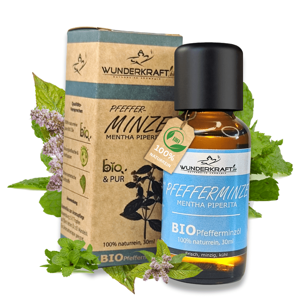 BIO Pfefferminzöl, 100% naturreine ätherische Öle - Wunderkraft.bio von Wunderlampe.bio