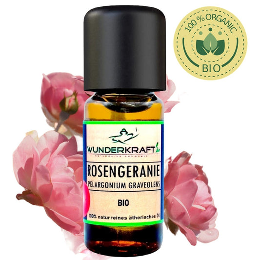 BIO Rosengeranienöl, 100% naturreines ätherisches Öl - Wunderkraft.bio