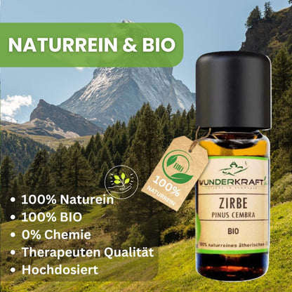 BIO Zirbenöl, 100% naturreine ätherische Öle - Wunderkraft.bio von Wunderlampe.bio